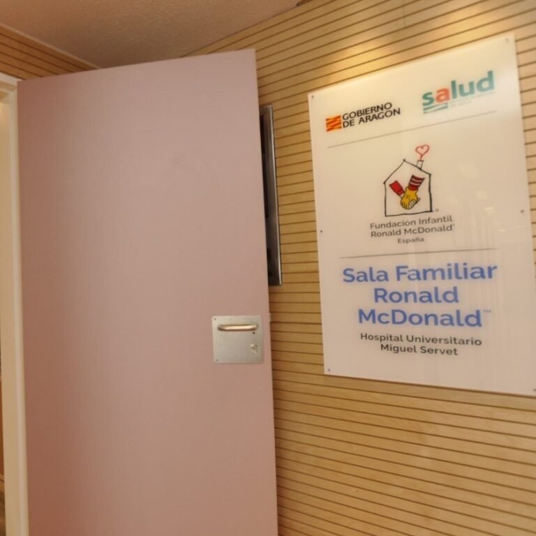 Sala McDonald del Hospital Infantil de Zaragoza para familias